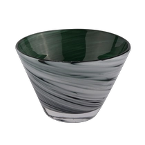 China Popular 280ml V shape glass candle holder for home deco manufacturer