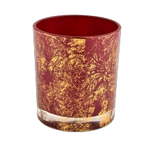 Kina luksus 8 oz stearinlysglas med gyldent gnistre fabrikant