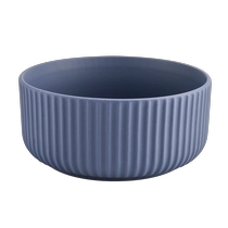 China large blue ceramic container with embossed stripes manufacturer
