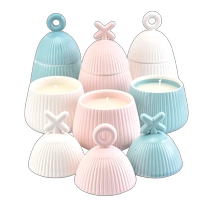 China 9oz Luxury matte ceramic candle jars with lid V-Shaped design manufacturer