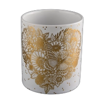 China I-Bunenenery 11oz emhlophe ceramic jar ngegolide umvelisi