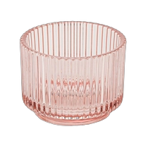Китай Стъклен буркан за свещ Pink Stripes със стъпка Свети Валентин Производител