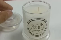 China small glass candle holder with lid