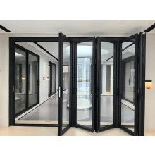 China Modern design Villa  Aluminum Doors Double Glass  Bifold Accordion Doors manufacturer