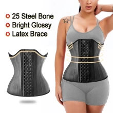 Cina S-SHAPER Women Tight Body Shapers Latex con 25 Bones Waist Trainer In vendita produttore