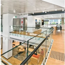 China 2020 Latest Design Balustrade Tempered Glass Stair Standoff Glass Railing manufacturer