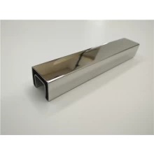 China 25x21mm Slotted Stainless Steel Rectangle Top Mount Rail for Glass Balustrade or Pool Fencing manufacturer