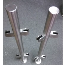China 316 marine grade brushed stainless steel glass balustrade posts with glass clamps and cap plates fabrikant