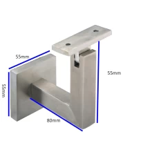 China 316 stainless steel square wall mount flat handrail bracket manufacturer