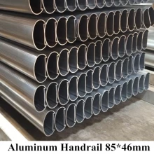 China Aluminiumhandlauf 85 * 46mm für Glasgeländersystem Hersteller