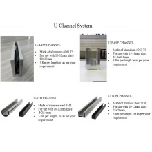China Architectural Railing Satin Anodized Deep and Shallow  U-Channel System with  Roll-In Glazing Gasket for 1/2 Inch Glass manufacturer