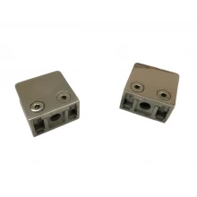 China Brushed stainless steel square post to wall D glass clamps for 8-10mm glass manufacturer
