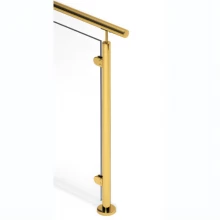China Luxueuze gouden glazen railing voor uw woondecoratie fabrikant