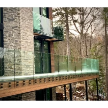 Κίνα Νέος σχεδιασμός Γυάλινο κάγκελο από ανοξείδωτο ατσάλι σε τοίχο στρογγυλό τετράγωνο ρυθμιζόμενο γυαλί κατασκευαστής