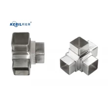 China Stainless Steel Handrail Elbow 3 Way Square Tube Connectors manufacturer