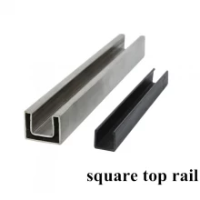 China Square top slot handrail for frameless glass fencing manufacturer
