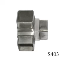 China Stainless steel handrail 3 way corner square tube connector 40x40mm S403 manufacturer