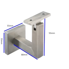 China Stainless steel square handrail bracket holder for glass railing system manufacturer
