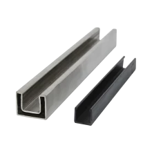 China Stainless steel square slimline handrail tube 25x20mm for 10-12mm tempered glass manufacturer