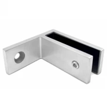 China Stainless steel 90 degree wall mounted glass clamp for glass railing manufacturer