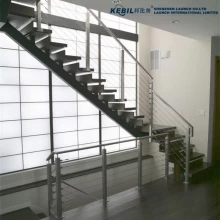 China Stair Balcony Deck Balustrade Handrail Stainless Steel Cable Railing Post manufacturer