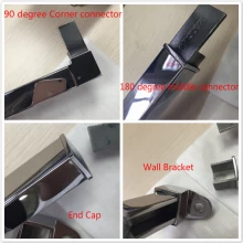 China china supplier square stainless steel handrail fittings for 8-13.52mm glass railing manufacturer