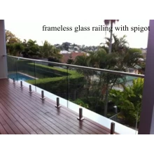 China frameless glazen balustrade met RVS glazen spie (SBM) fabrikant