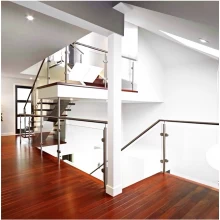 China indoor staircase 2 inch stainless steel glass railings manufacturer