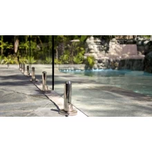 China onzichtbare zwembad schermen RVS kraan/glas klem fabrikant