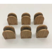 Cina new design wood grain surface or black color D shape glass clamp produttore