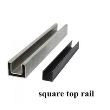 Китай square slotted top rail for 12mm glass balcony railing производителя
