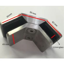 China Edelstahl 90-Grad-Coner-Glasklammer für 12mm Glas Hersteller