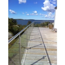 China stainless steel glass railing, with balustrade post and handrail in round manufacturer
