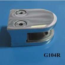 China stainless steel round back D glass clamp for 8-10mm tempered glass balustrade G104R manufacturer