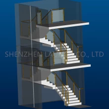الصين تصميم درابزين الزجاج المقسى للسلالم الدرج الصانع