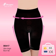 China Black Shiny Dot Far Infrared Mid Thigh Panties Supplier manufacturer