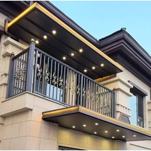 Chine Auvent de Patio d'auvents extérieurs en aluminium de porte Windows de conception moderne avec des lumières de LED pour l'auvent d'entrée de porte d'entrée fabricant