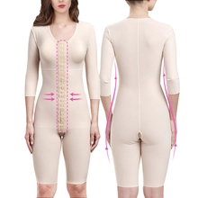 China S-SHAPER’s Fajas Colombian Post Surgery Bodysuit Low Price Wholesales With 3/4 Length Sleeves Capri Support Fat Transfer Shapewear manufacturer