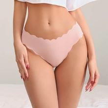 China S-SHAPER Seamless Ice Silk Underwears Middle Waisted Wavy Shape Breathable Panties Factory manufacturer