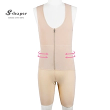 China S-SHAPER Fajas Colombian Post Surgery Shapewear Men’s Compression Bodysuit With Zip Support Fat Transfer Surgical Shapewear manufacturer