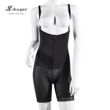 China S-SHAPER Fajas Colombian Post Surgery Shapewear Supplier Open Crotch With Frontal Zipper Support Fat Transfer Surgical Shapewear manufacturer