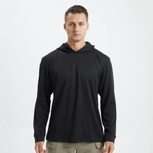 China S-SHAPER Men Hunting Sun Shirts Manufacturer Long Sleeve Shirts With Hoodie Lightweight Hiking Running Outdoor Shirts manufacturer