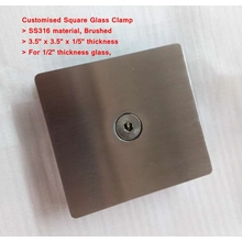 porcelana Hardware personalizado de las abrazaderas de cristal del acero inoxidable cuadrado de 180 grados fabricante