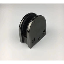 porcelana Alta calidad negro espejo pulido acero inoxidable 316 escalera barandilla D forma de panel de vidrio abrazadera fabricante