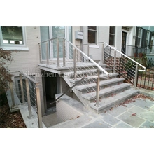 China Outdoor stairway brushed 316 stainless steel cable railing design manufacturer