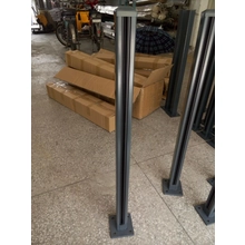 China Powder coating square aluminum post with square base manufacturer