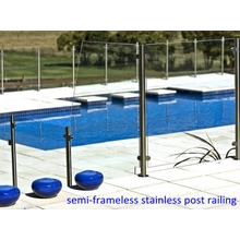 China Shenzhen Launch  aço inoxidável 316 semi vidro sem moldura esgrima piscina pós fabricante