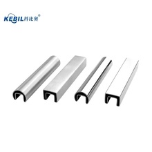 Kiina Stainless Steel Slimline Slotted Tube Top Rails for Glass Balustrade and Pool Fencing valmistaja