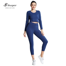 China Custom Long Sleeve Seamless Sportswear, Yoga Pants Leggings Set Supplier manufacturer