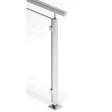 China RVS 50mm vierkante buis post voor balkon reling glasontwerp fabrikant